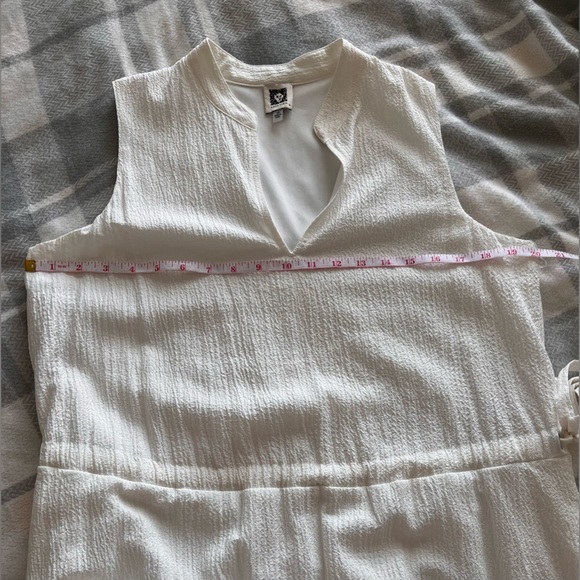 NWT - Anne Klein White Sleeveless Mid-Calf Tie Waist Dress - Picture 6 of 16